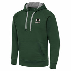 Green Bay Packers Antigua Brushed Carbon Victory Pullover Hoodie Green