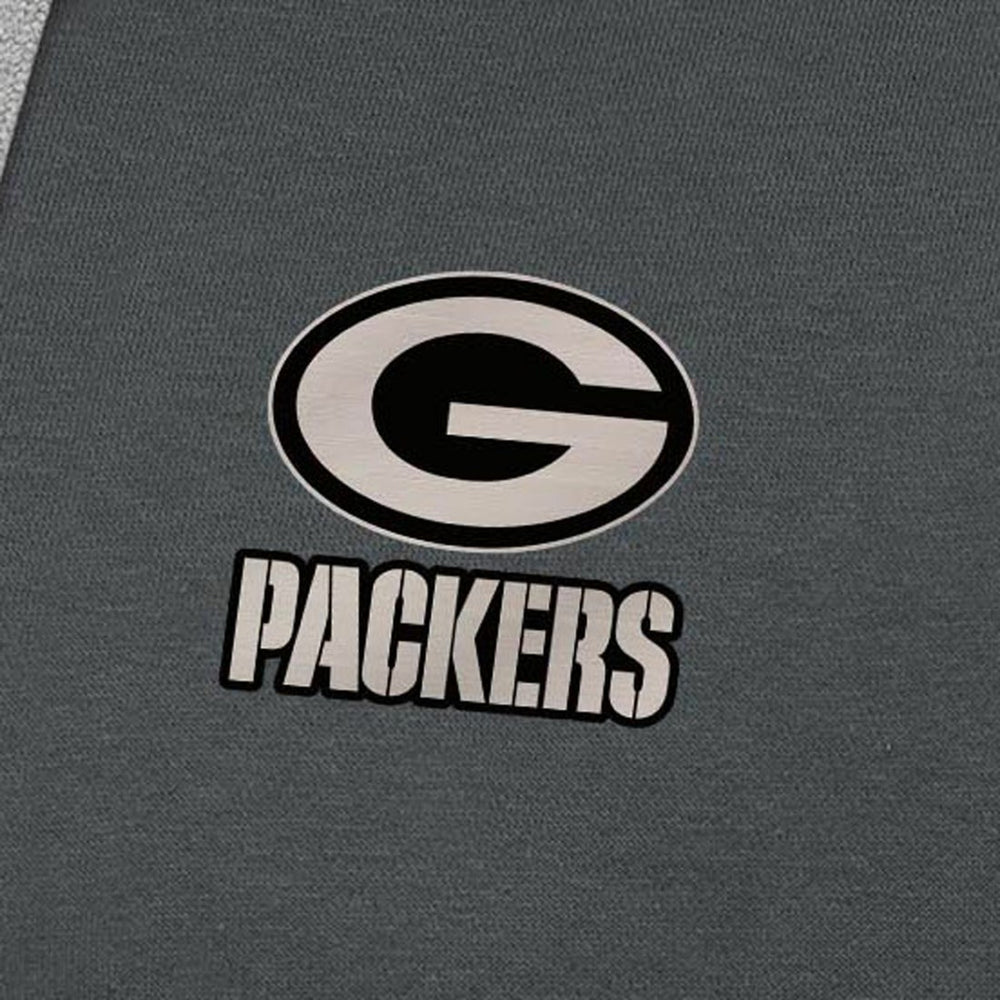 Green Bay Packers Antigua Brushed Carbon Victory Pullover Hoodie Charcoal