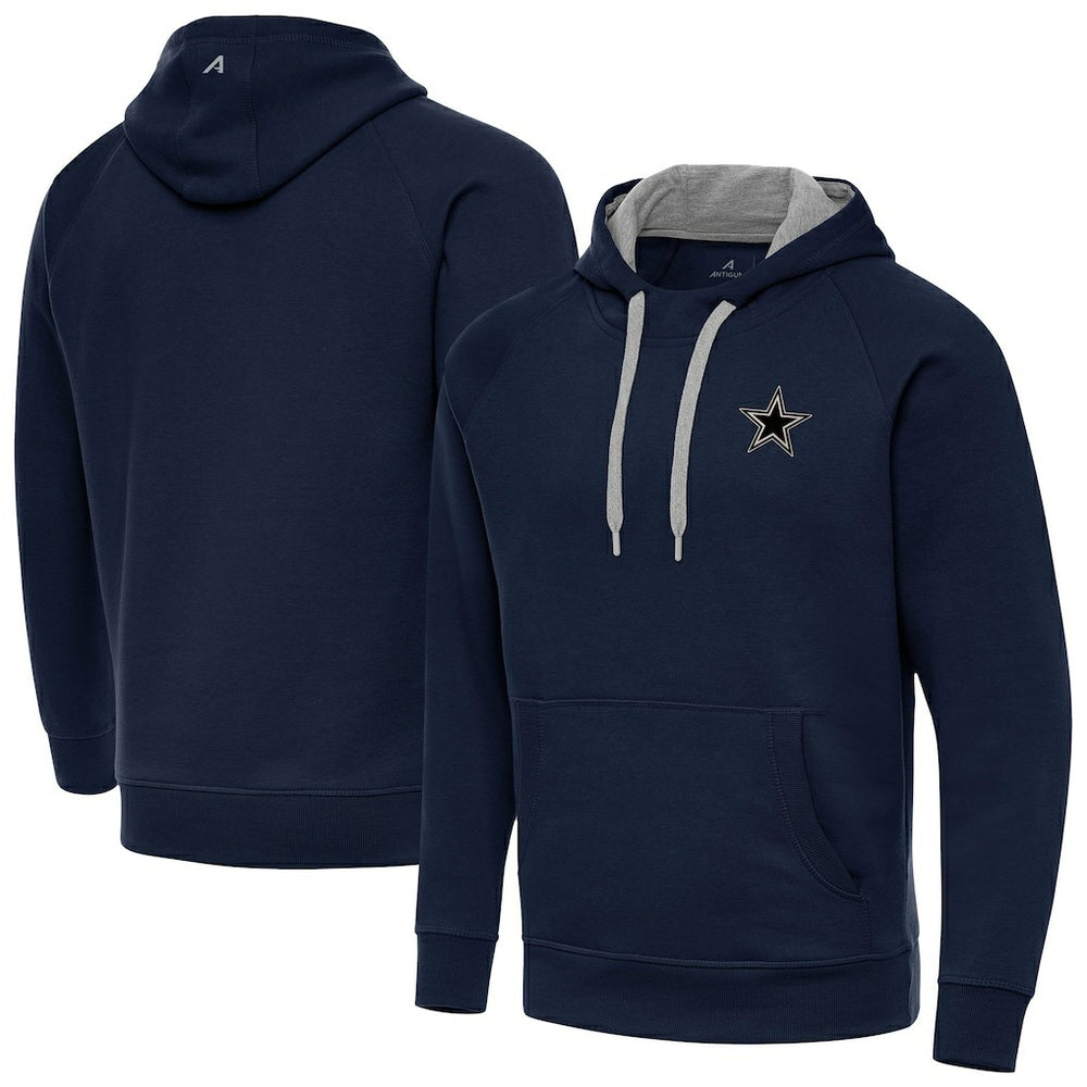 Dallas Cowboys Antigua Brushed Carbon Victory Pullover Hoodie Navy