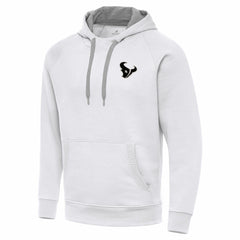 Houston Texans Antigua Brushed Carbon Victory Pullover Hoodie White