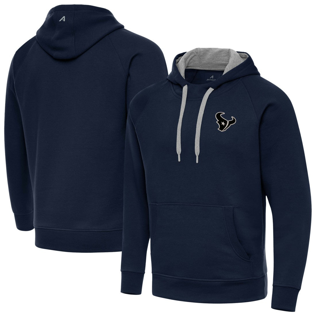 Houston Texans Antigua Brushed Carbon Victory Pullover Hoodie Navy