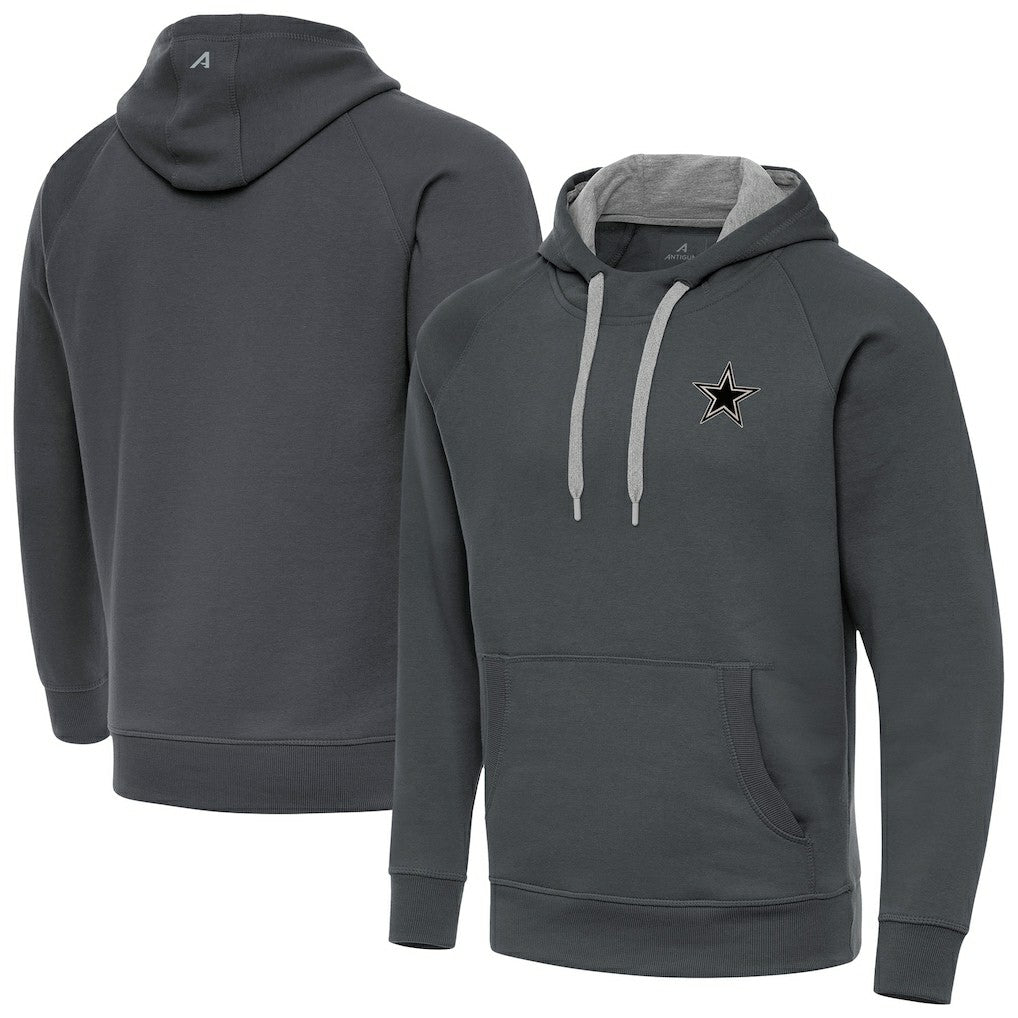 Dallas Cowboys Antigua Brushed Carbon Victory Pullover Hoodie Charcoal
