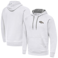 Denver Broncos Antigua Brushed Carbon Victory Pullover Hoodie White