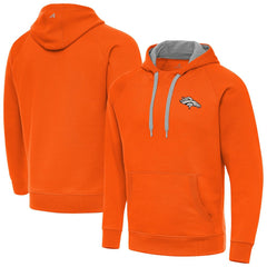Denver Broncos Antigua Brushed Carbon Victory Pullover Hoodie Orange