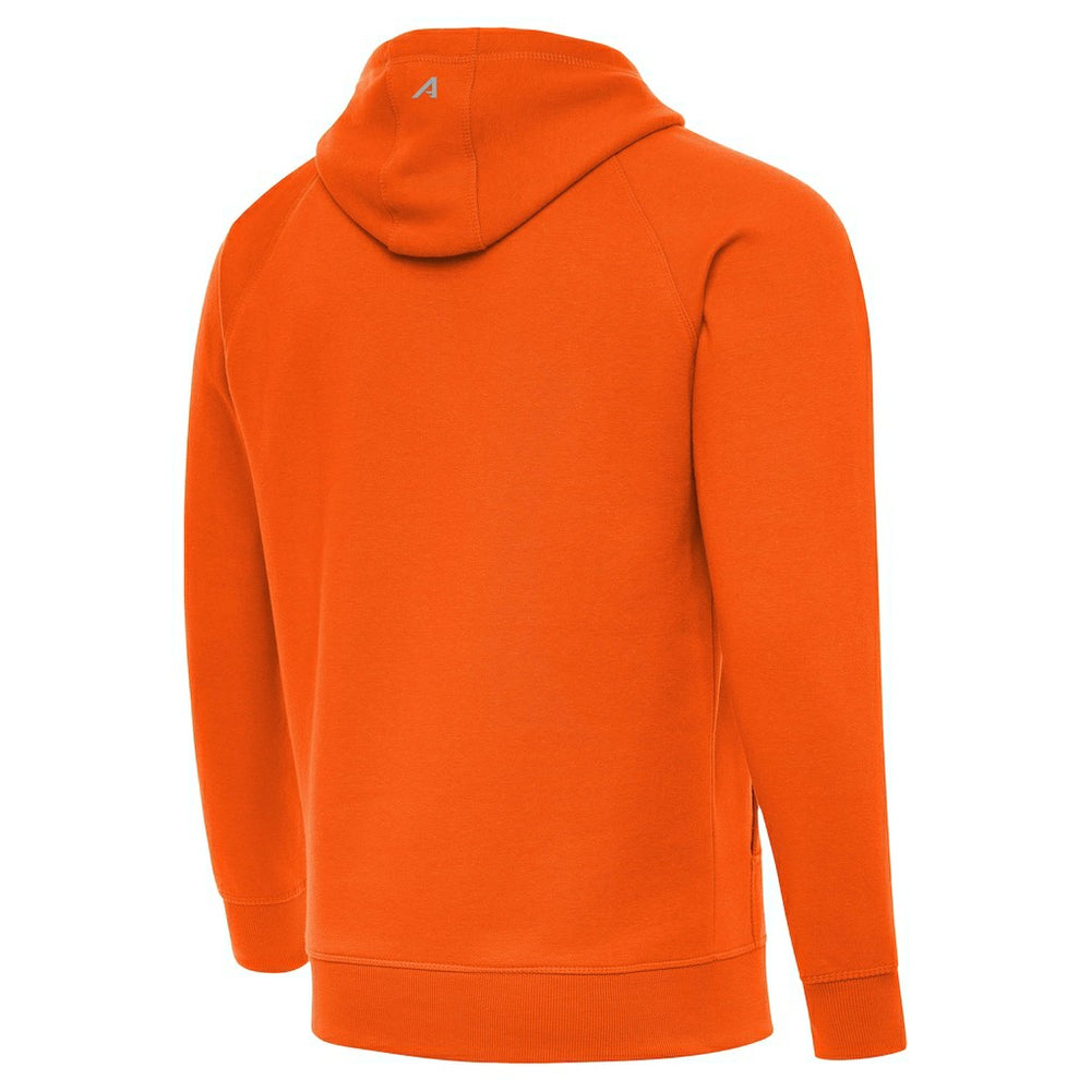 Denver Broncos Antigua Brushed Carbon Victory Pullover Hoodie Orange