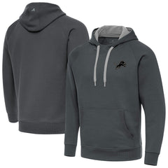 Detroit Lions Antigua Brushed Carbon Victory Pullover Hoodie Charcoal