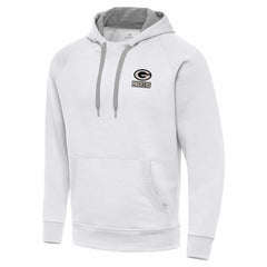 Green Bay Packers Antigua Brushed Carbon Victory Pullover Hoodie White