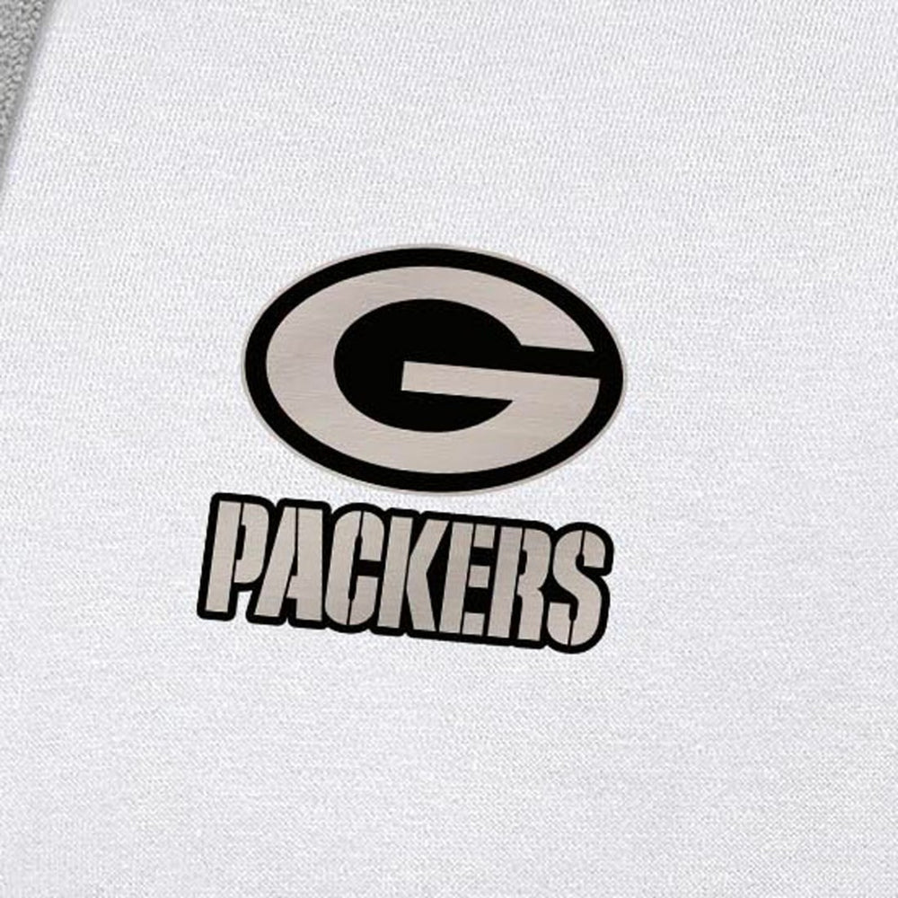 Green Bay Packers Antigua Brushed Carbon Victory Pullover Hoodie White