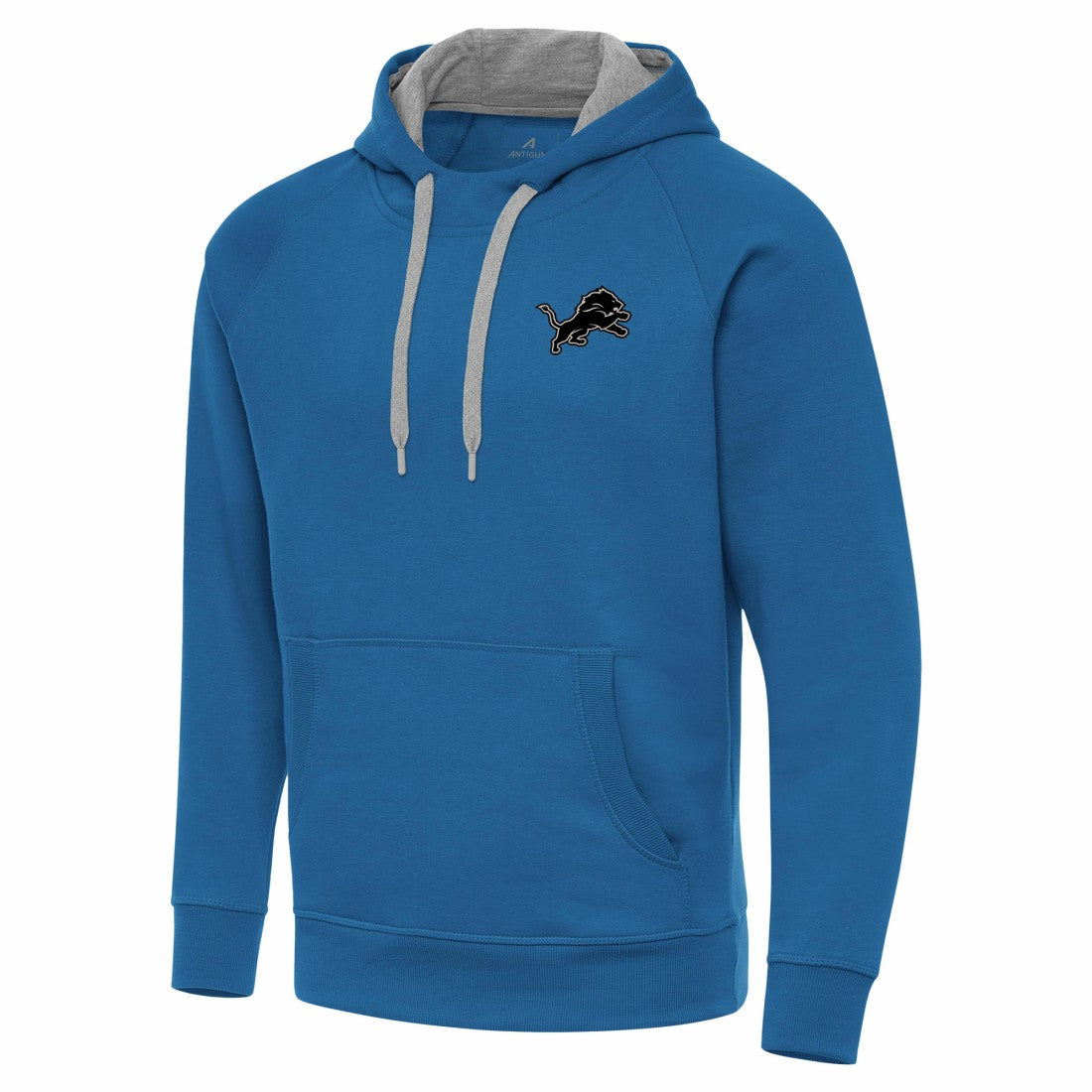 Detroit Lions Antigua Brushed Carbon Victory Pullover Hoodie Blue