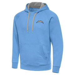 Los Angeles Chargers Antigua Brushed Carbon Victory Pullover Hoodie Powder Blue