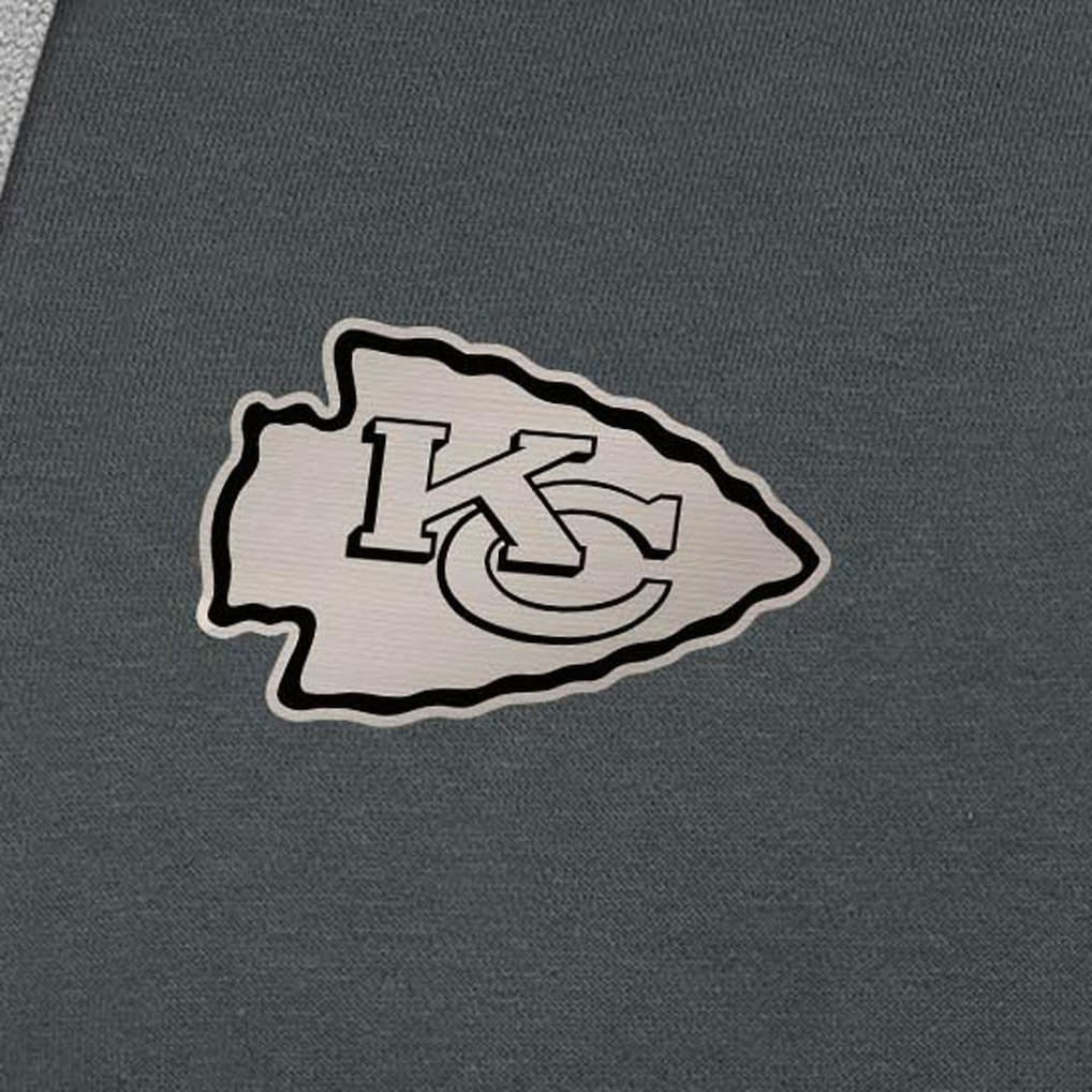 Kansas City Chiefs Antigua Brushed Carbon Victory Pullover Hoodie Charcoal