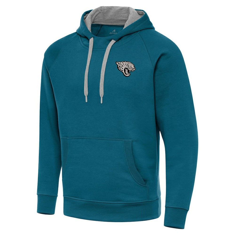 Jacksonville Jaguars Antigua Brushed Carbon Victory Pullover Hoodie Teal