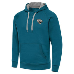 Jacksonville Jaguars Antigua Brushed Carbon Victory Pullover Hoodie Teal