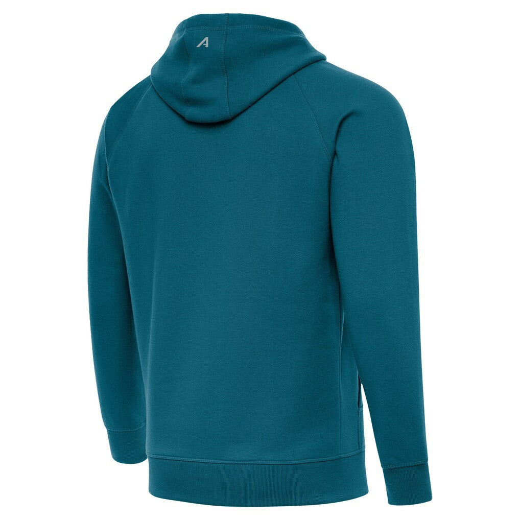 Jacksonville Jaguars Antigua Brushed Carbon Victory Pullover Hoodie Teal