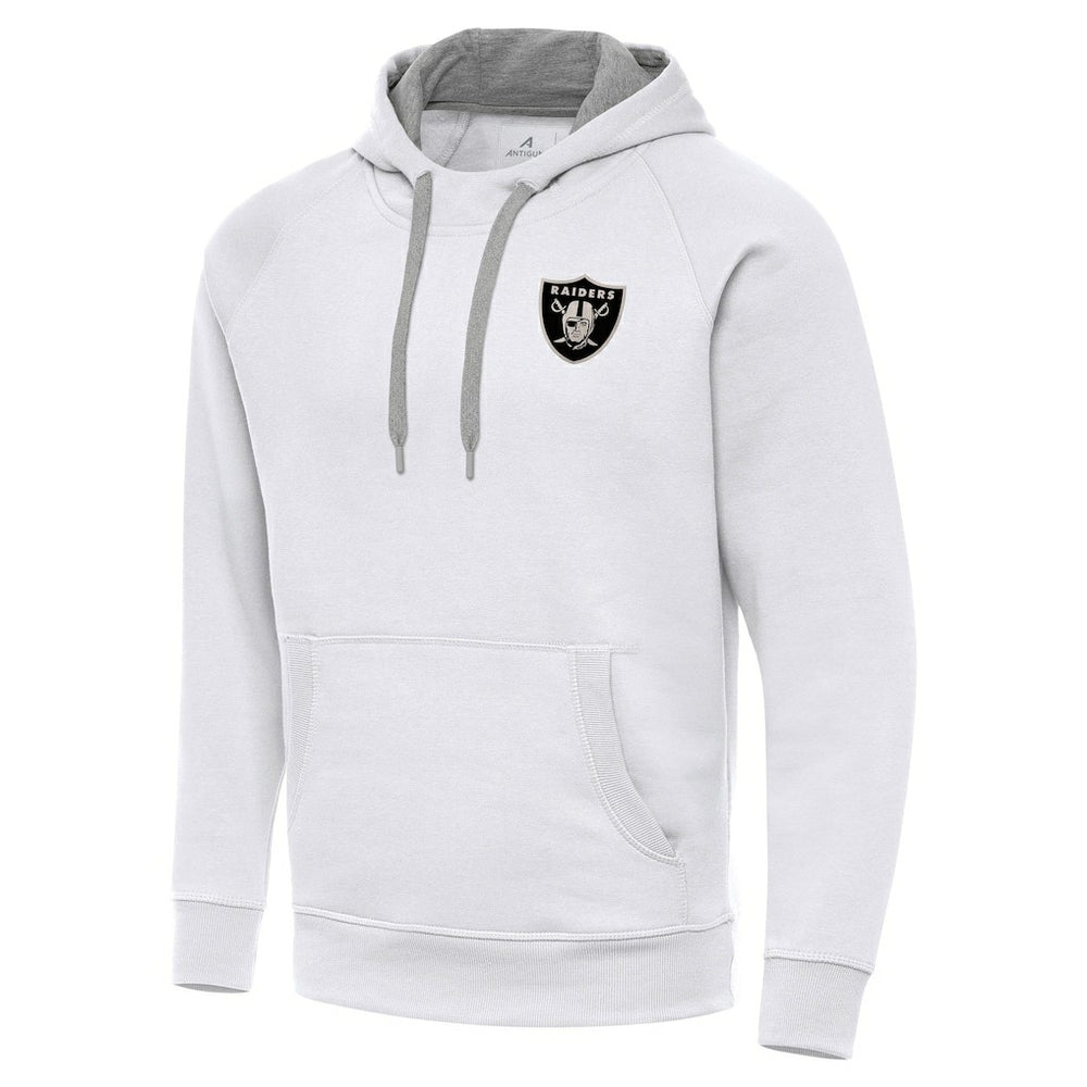 Las Vegas Raiders Antigua Brushed Carbon Victory Pullover Hoodie White