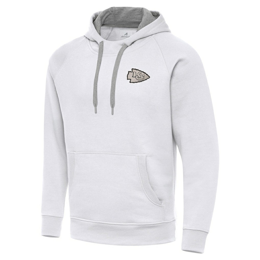 Kansas City Chiefs Antigua Brushed Carbon Victory Pullover Hoodie White