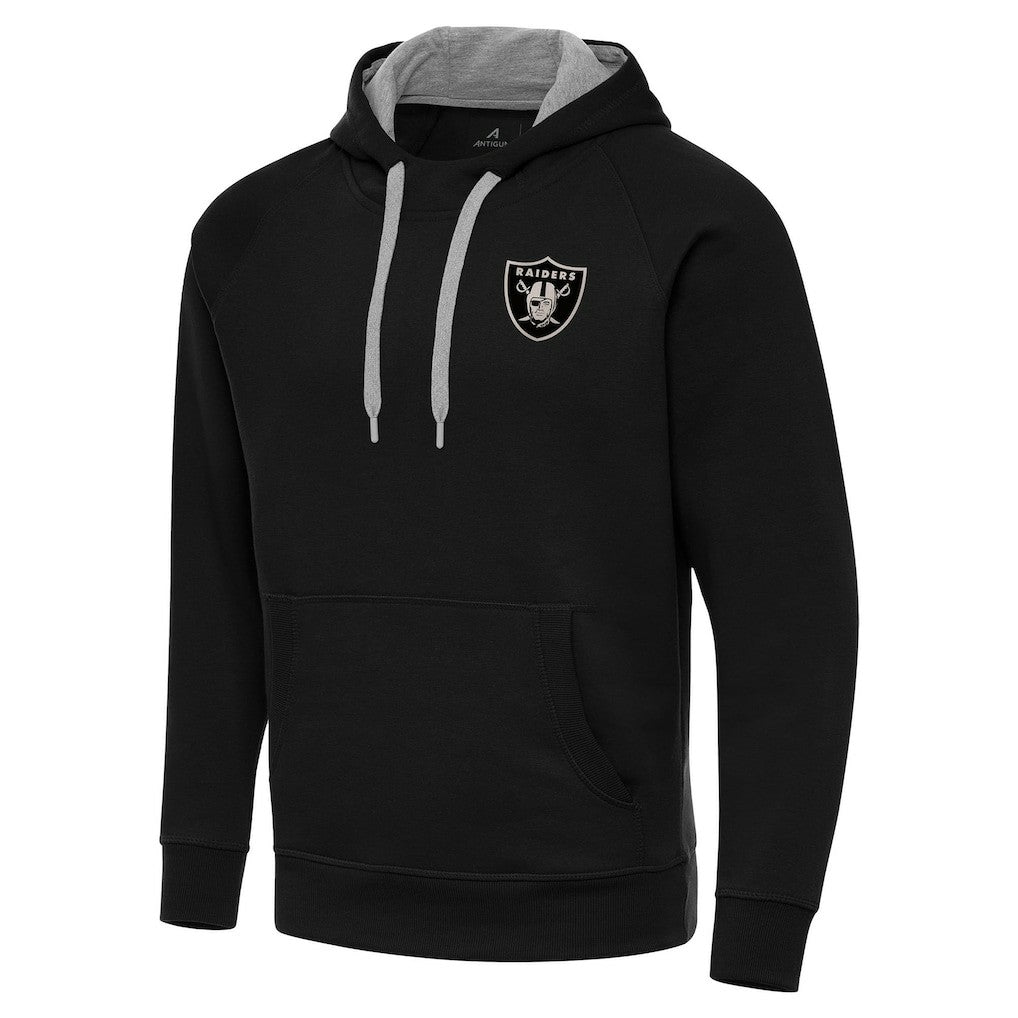 Las Vegas Raiders Antigua Brushed Carbon Victory Pullover Hoodie Black
