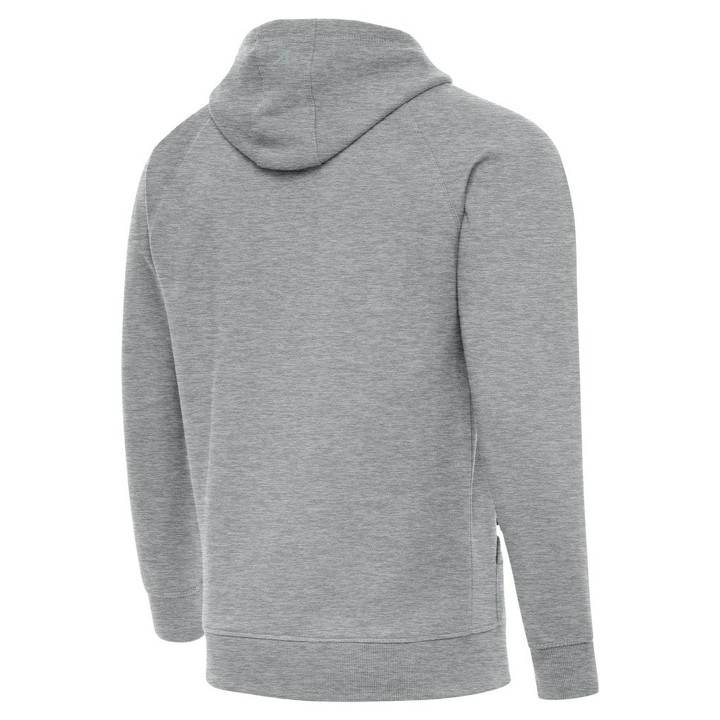 Las Vegas Raiders Antigua Brushed Carbon Victory Pullover Hoodie Heather Gray