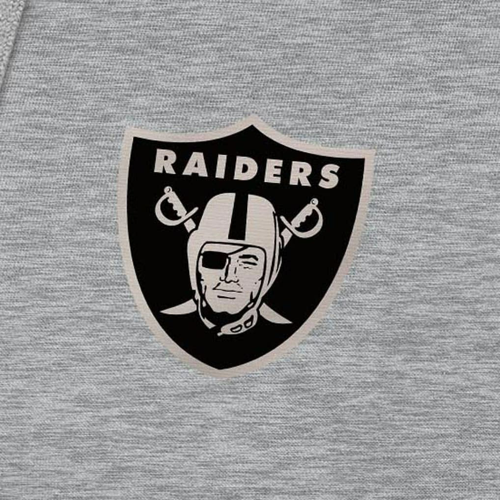 Las Vegas Raiders Antigua Brushed Carbon Victory Pullover Hoodie Heather Gray