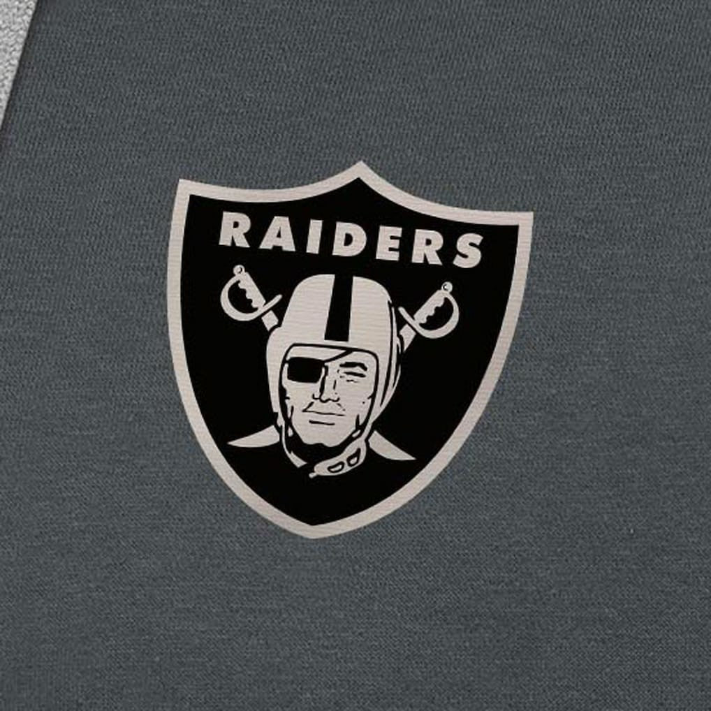 Las Vegas Raiders Antigua Brushed Carbon Victory Pullover Hoodie Charcoal