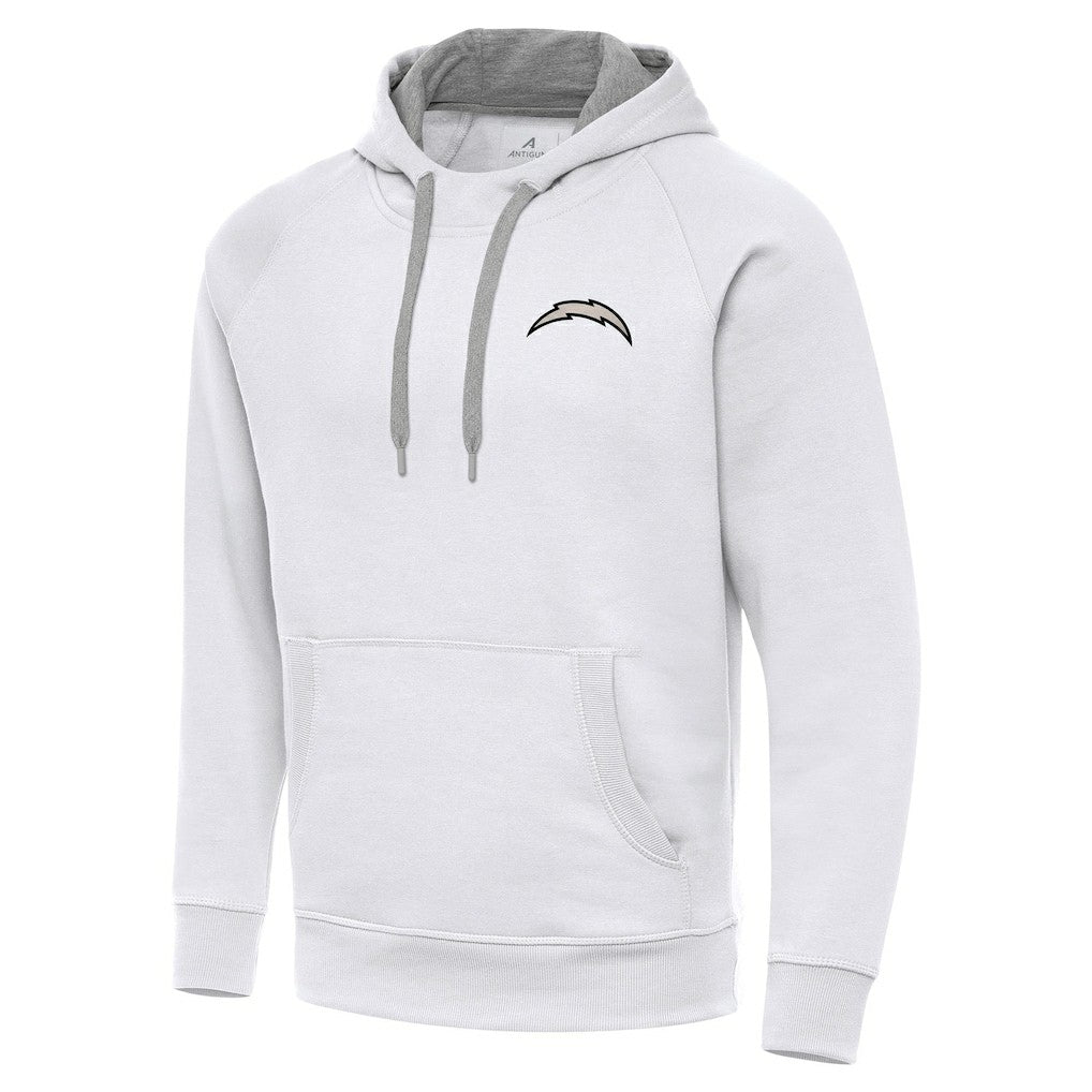 Los Angeles Chargers Antigua Brushed Carbon Victory Pullover Hoodie White