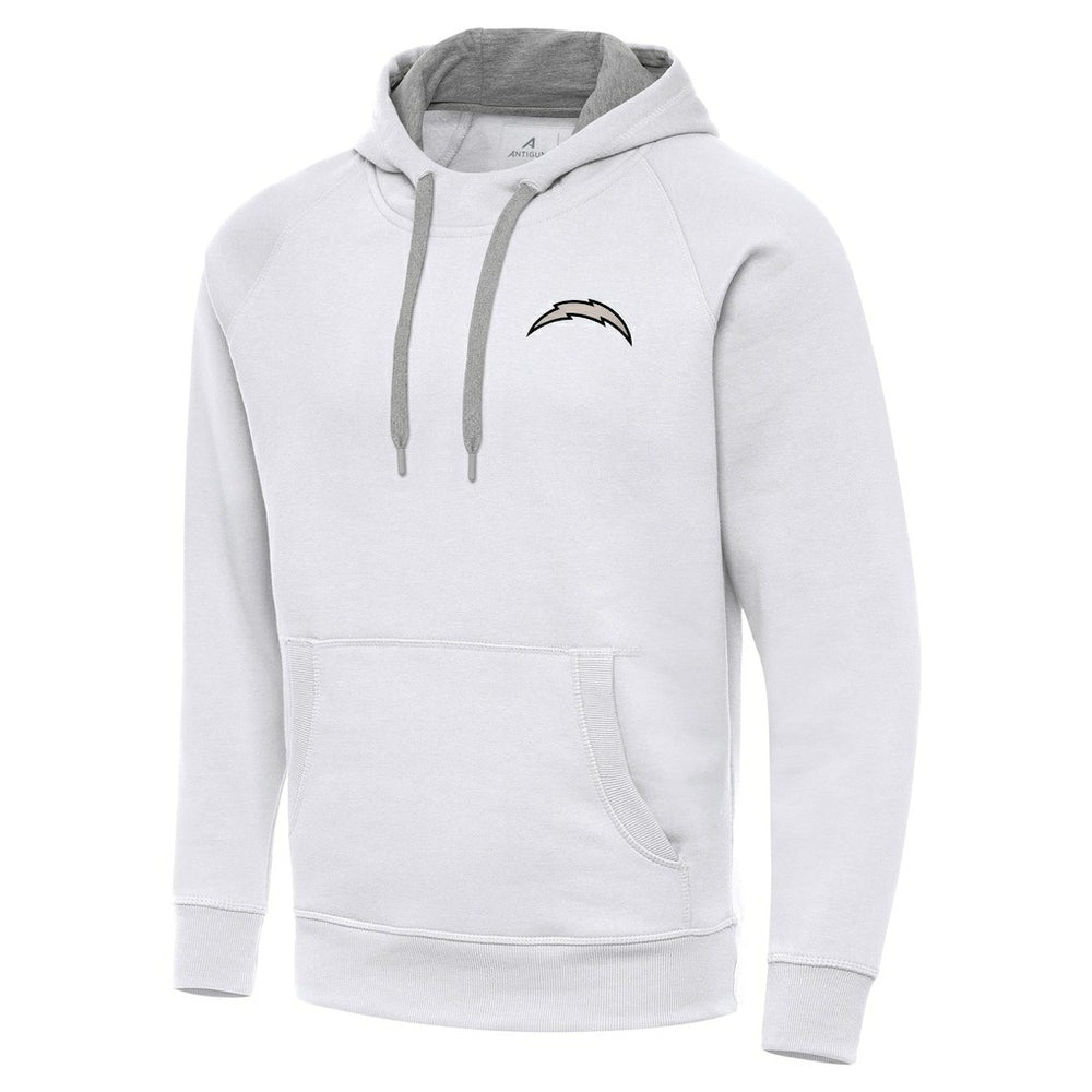 Los Angeles Chargers Antigua Brushed Carbon Victory Pullover Hoodie White