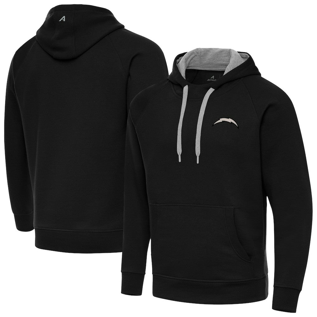 Los Angeles Chargers Antigua Brushed Carbon Victory Pullover Hoodie Black