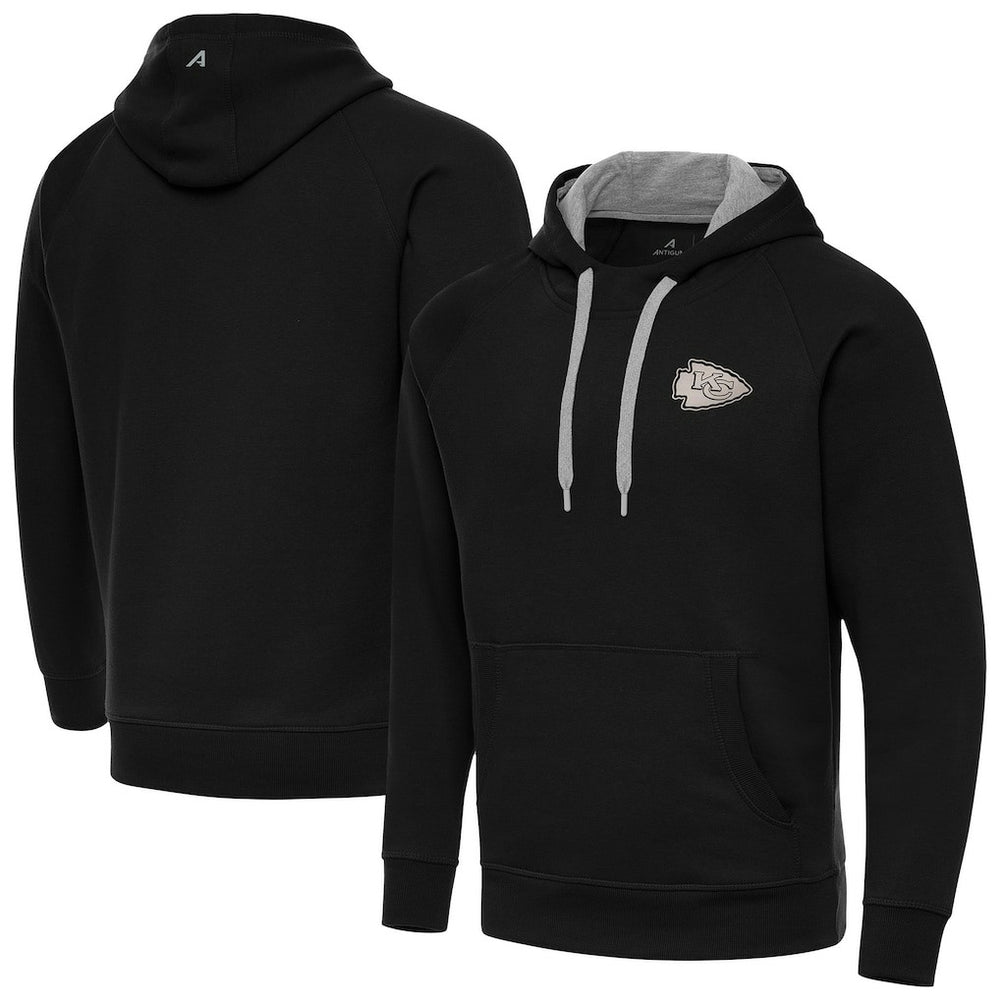 Kansas City Chiefs Antigua Brushed Carbon Victory Pullover Hoodie Black