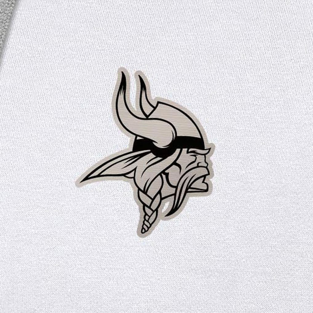 Minnesota Vikings Antigua Brushed Carbon Victory Pullover Hoodie White
