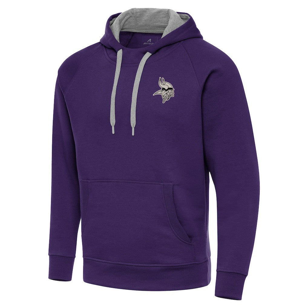 Minnesota Vikings Antigua Brushed Carbon Victory Pullover Hoodie Purple