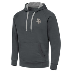 Minnesota Vikings Antigua Brushed Carbon Victory Pullover Hoodie Charcoal