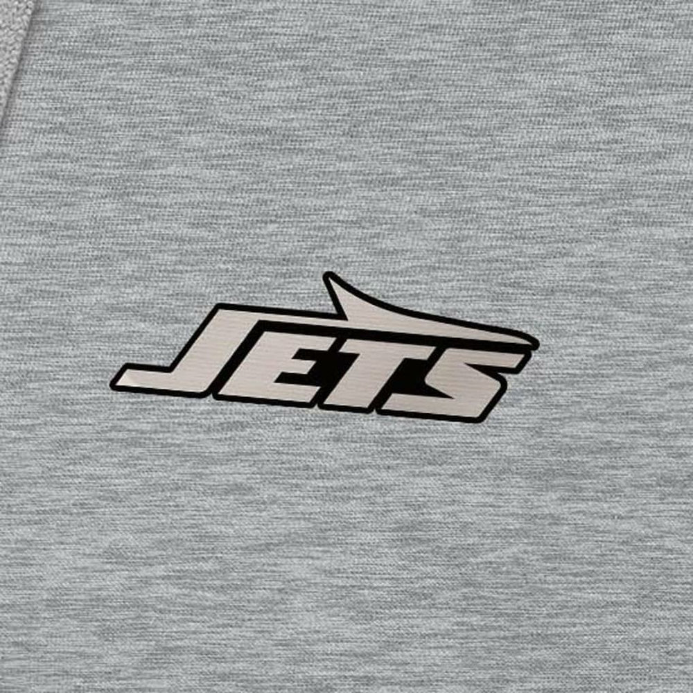 New York Jets Antigua Brushed Carbon Victory Pullover Hoodie Heather Gray