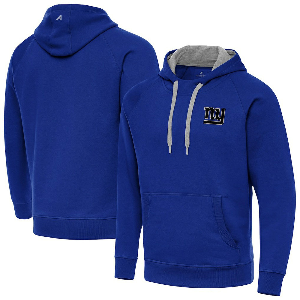 New York Giants Antigua Brushed Carbon Victory Pullover Hoodie Royal