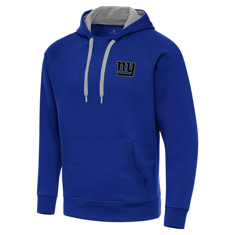 New York Giants Antigua Brushed Carbon Victory Pullover Hoodie Royal