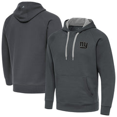 New York Giants Antigua Brushed Carbon Victory Pullover Hoodie Charcoal