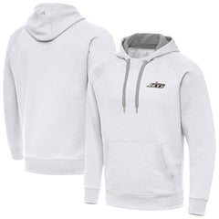 New York Jets Antigua Brushed Carbon Victory Pullover Hoodie White