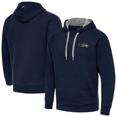 Seattle Seahawks Antigua Brushed Carbon Victory Pullover Hoodie College Navy