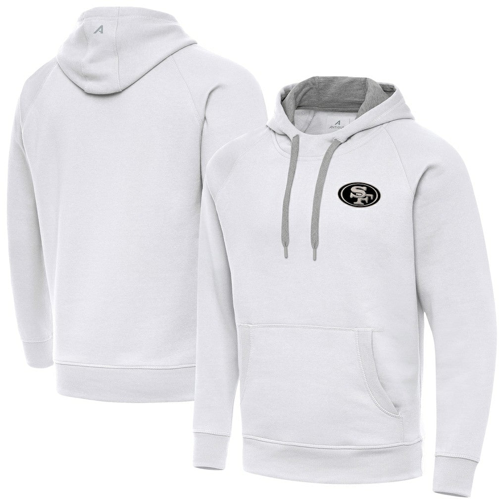 San Francisco 49ers Antigua Brushed Carbon Victory Pullover Hoodie White