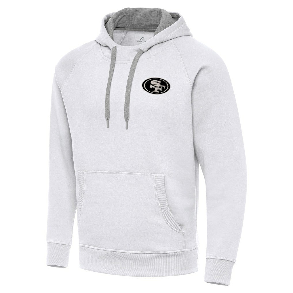 San Francisco 49ers Antigua Brushed Carbon Victory Pullover Hoodie White