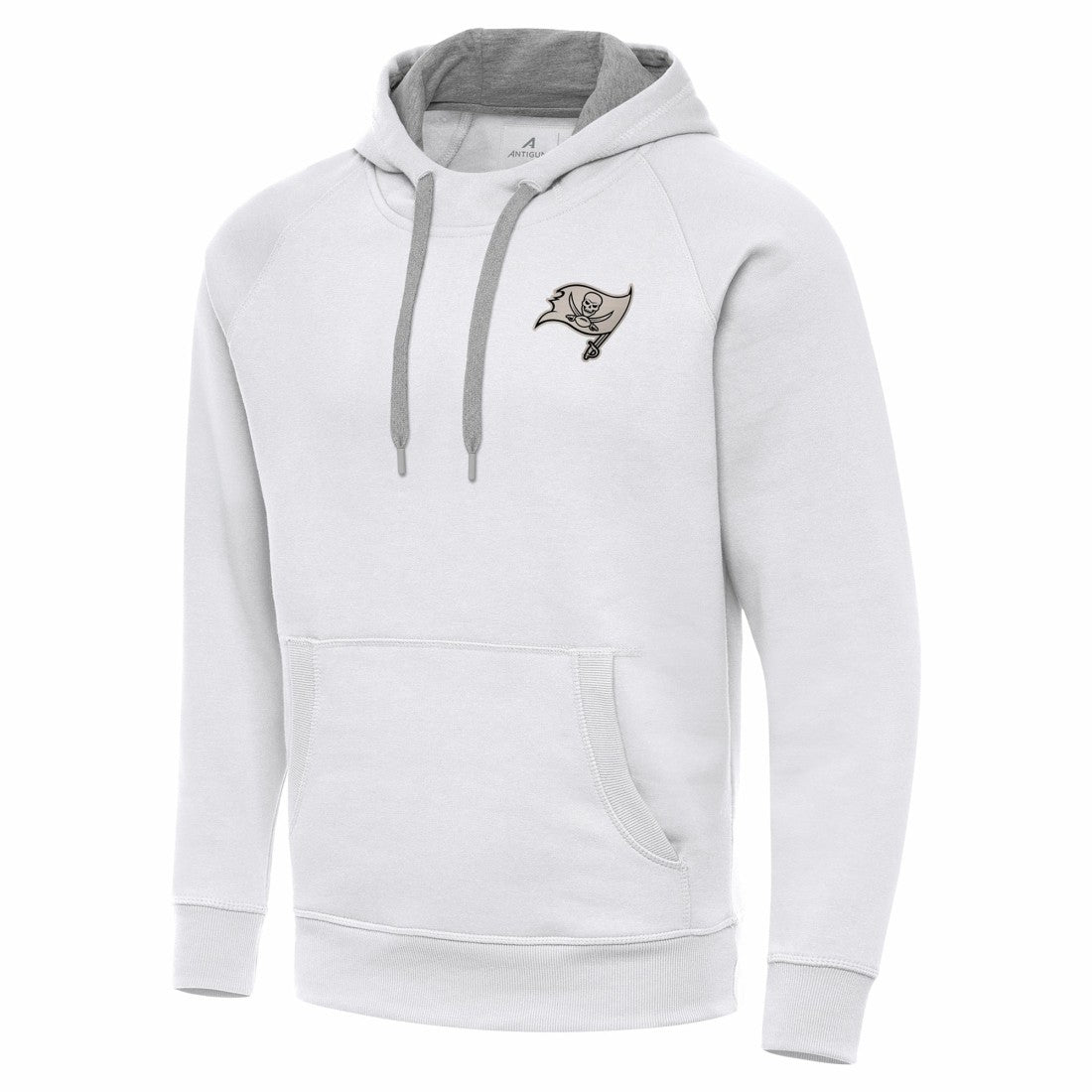 Tampa Bay Buccaneers Antigua Brushed Carbon Victory Pullover Hoodie White