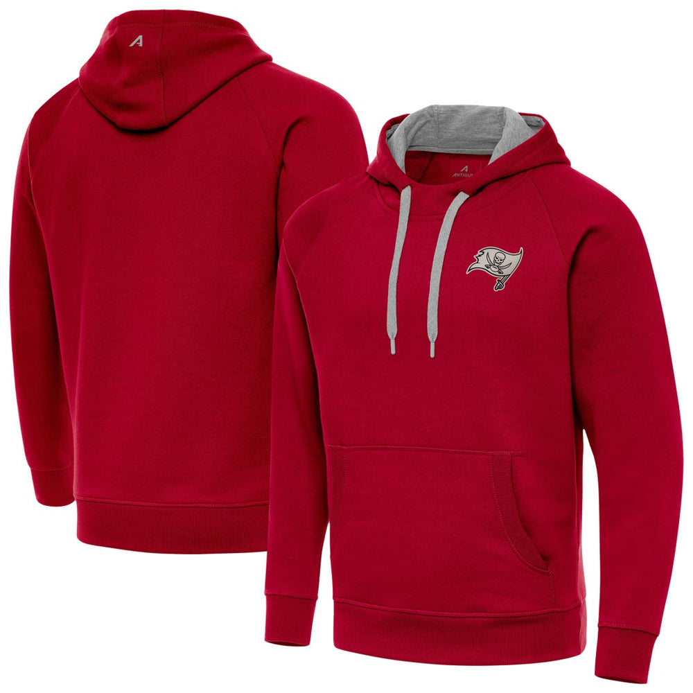 Tampa Bay Buccaneers Antigua Brushed Carbon Victory Pullover Hoodie Red