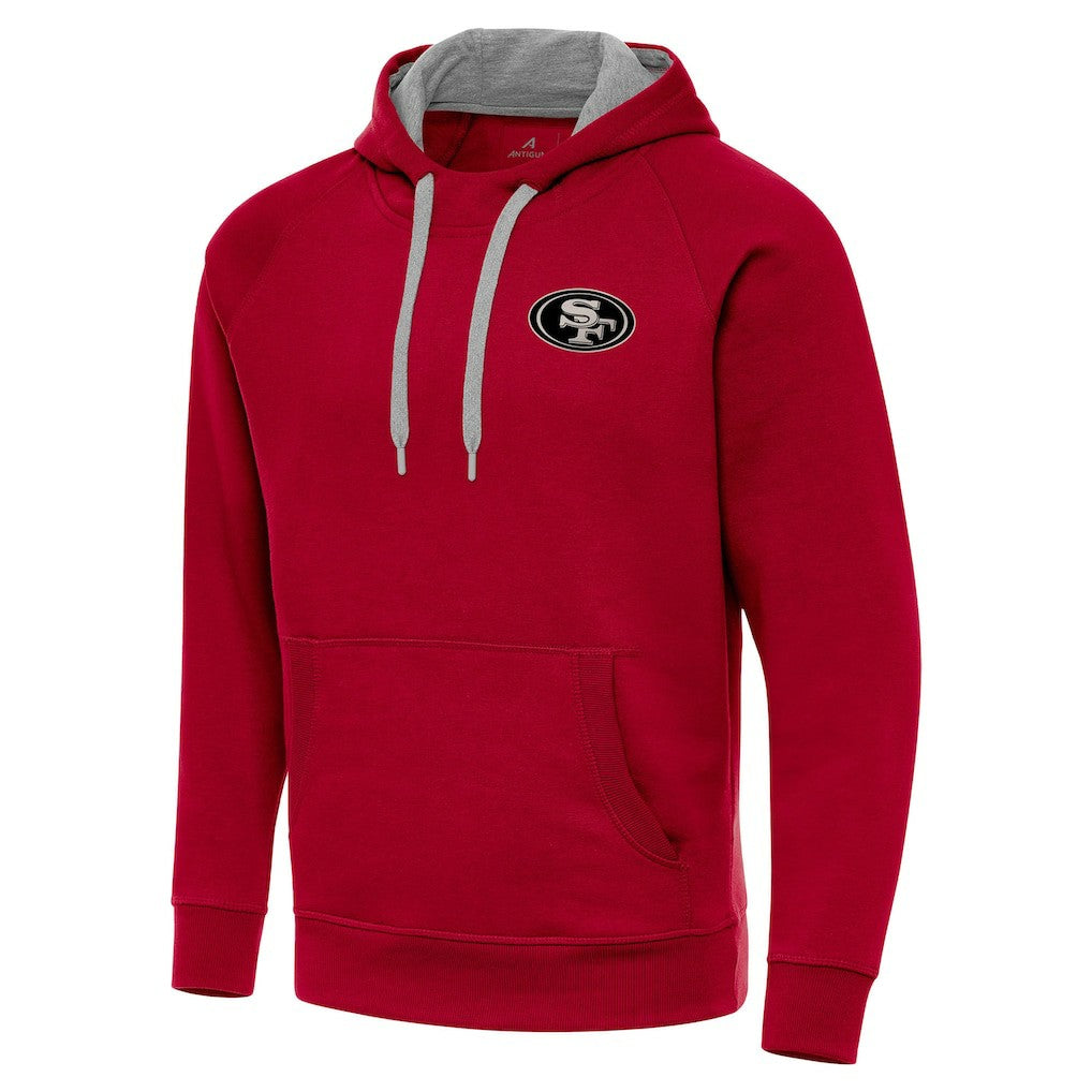 San Francisco 49ers Antigua Brushed Carbon Victory Pullover Hoodie Scarlet