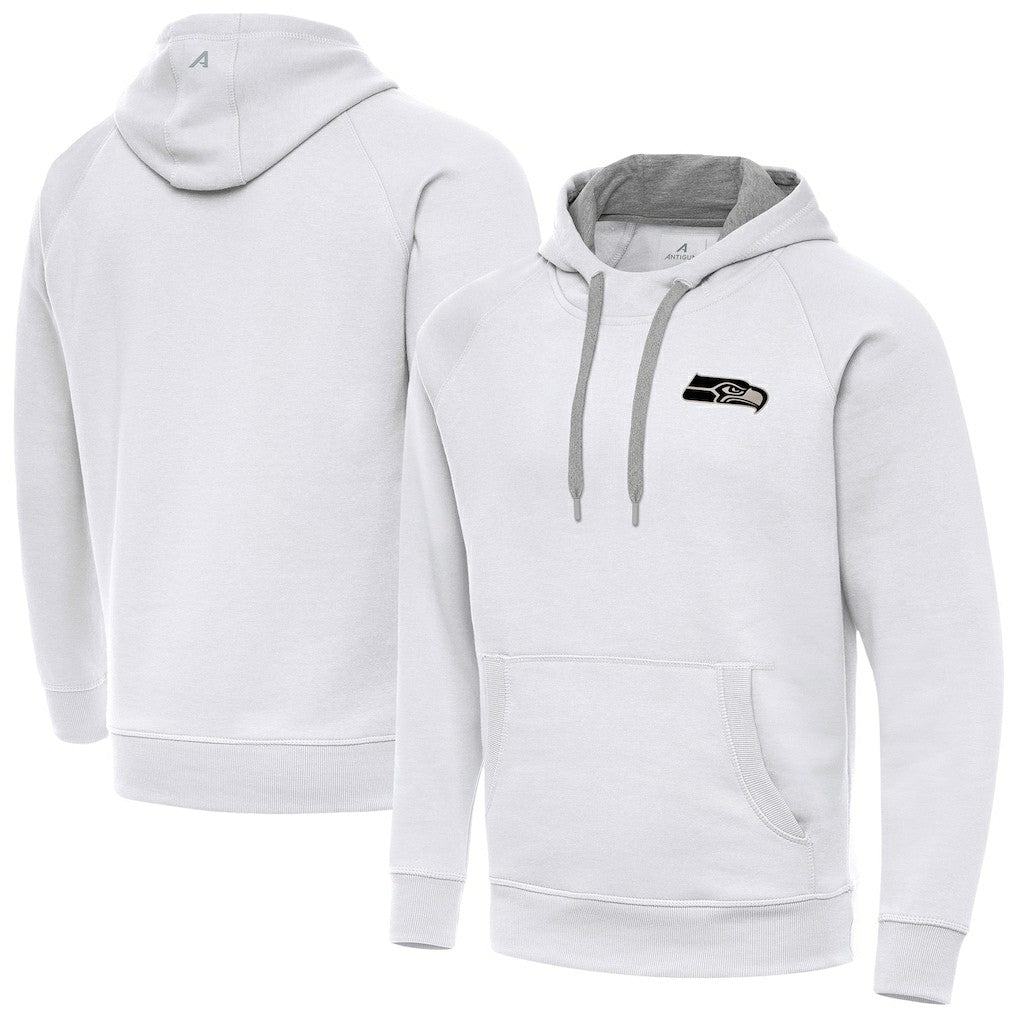 Seattle Seahawks Antigua Brushed Carbon Victory Pullover Hoodie White