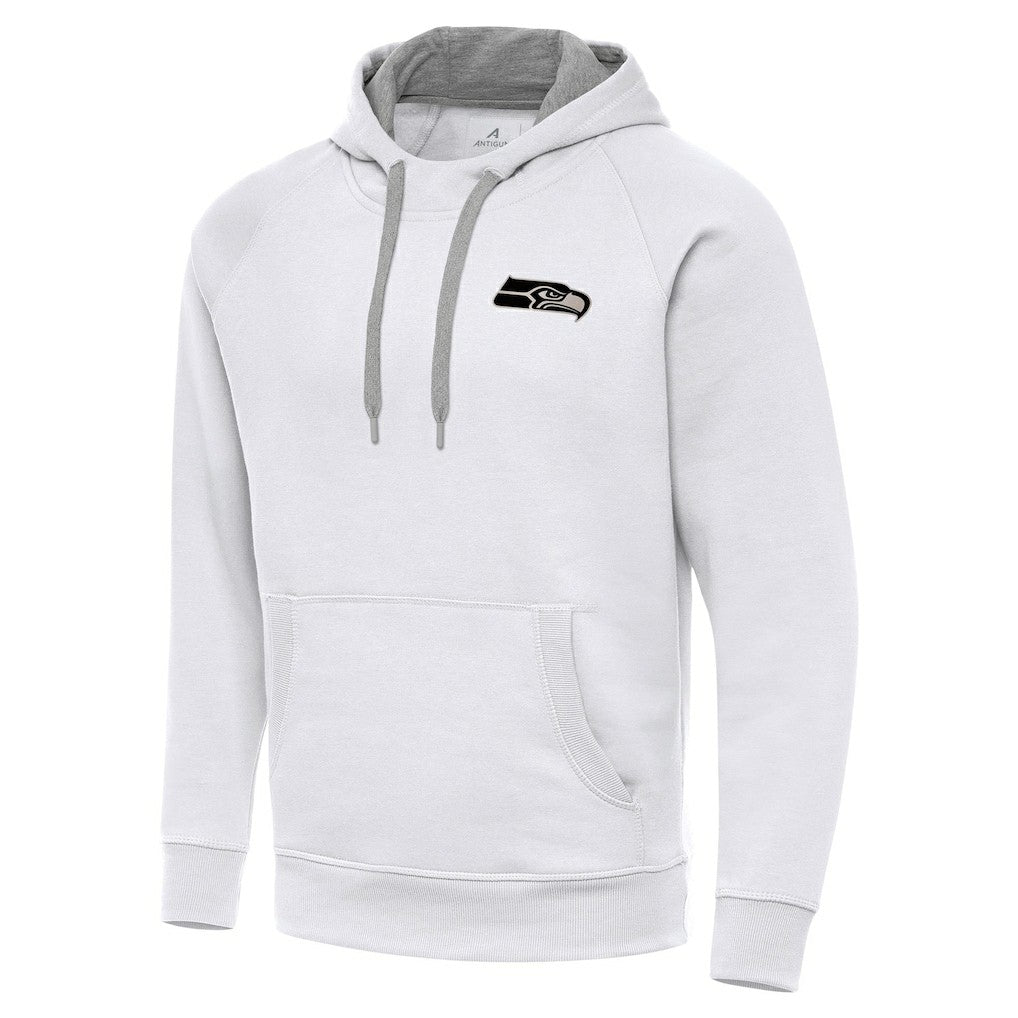 Seattle Seahawks Antigua Brushed Carbon Victory Pullover Hoodie White