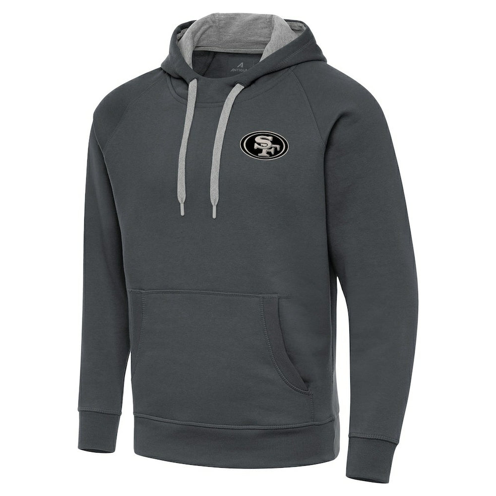 San Francisco 49ers Antigua Brushed Carbon Victory Pullover Hoodie Charcoal