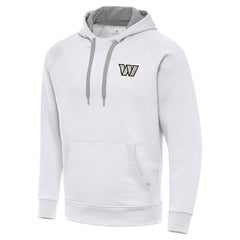 Washington Commanders Antigua Brushed Carbon Victory Pullover Hoodie White