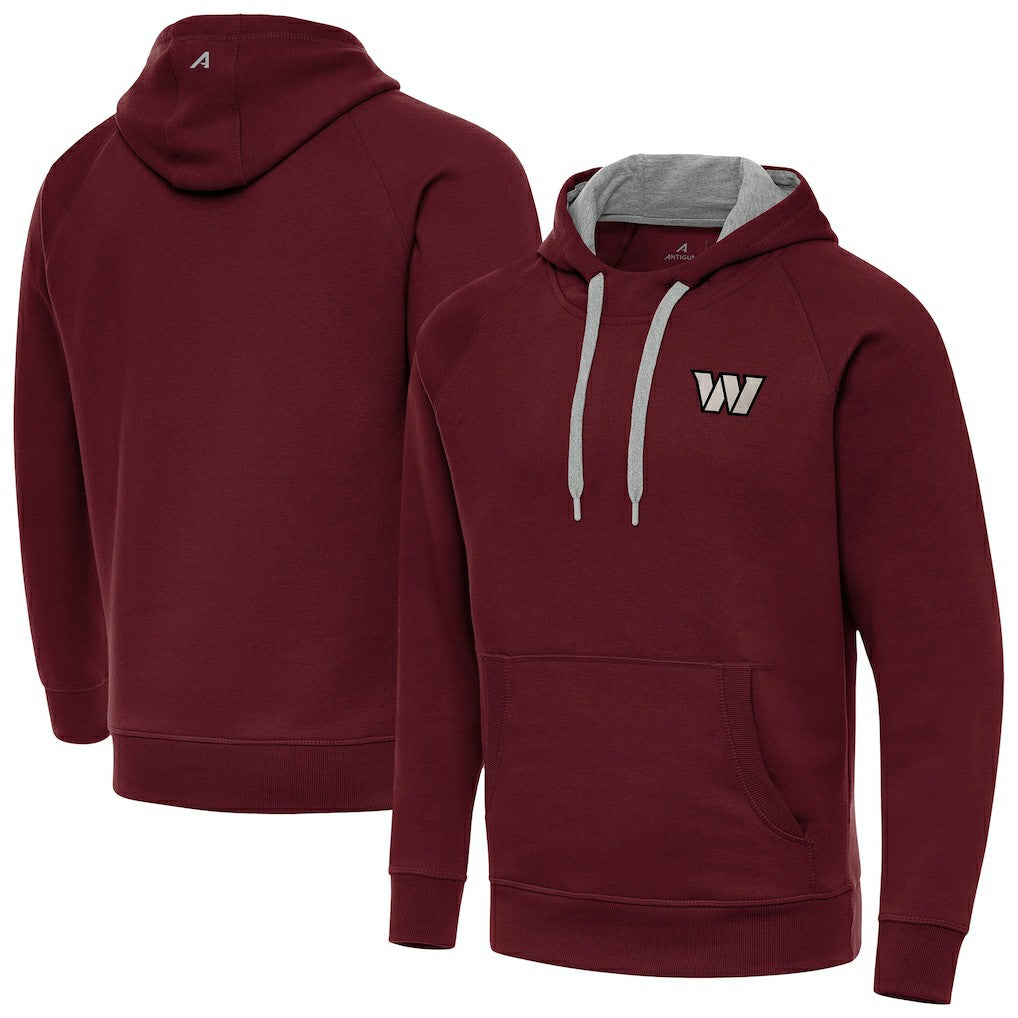 Washington Commanders Antigua Brushed Carbon Victory Pullover Hoodie Burgundy