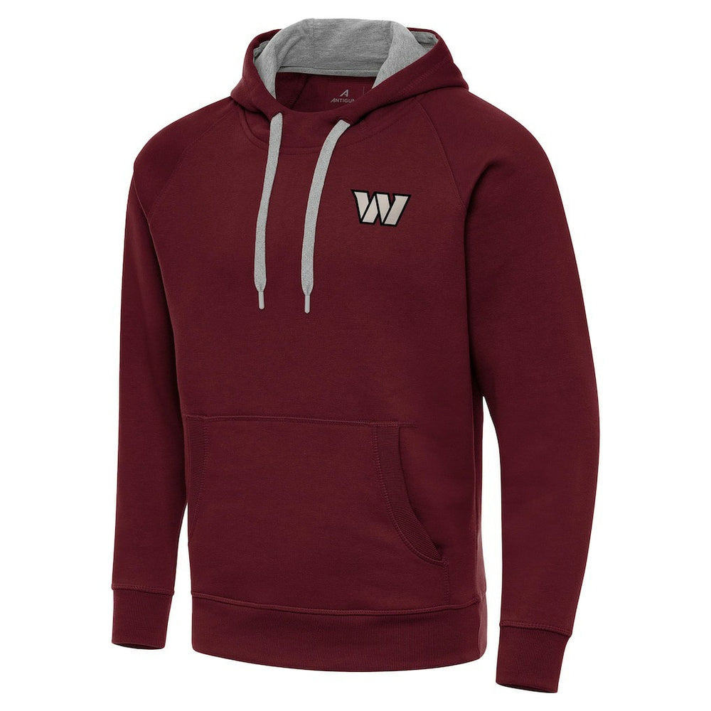 Washington Commanders Antigua Brushed Carbon Victory Pullover Hoodie Burgundy