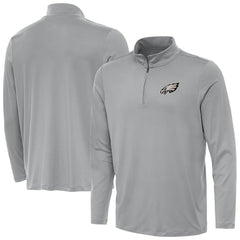 Philadelphia Eagles Antigua Reprocess Quarter-Zip Top Gray