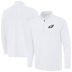 Philadelphia Eagles Antigua Reprocess Quarter-Zip Top White